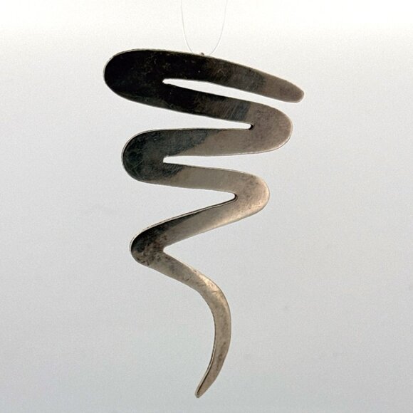 Estate Modernist Sterling Silver 925 Spiral Brooch Pin & Pendant, 77.5mm, 15.7g - Picture 1 of 8